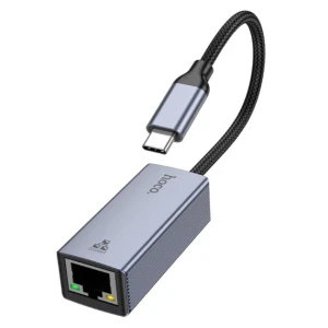 Adaptor ethernet hoco ua37 type-c (1000 mbps) gri metalizat Thumbnail 2
