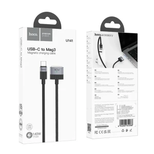 Cablu de încărcare magnetică hoco u141 type-c la mag3 negru Thumbnail 2