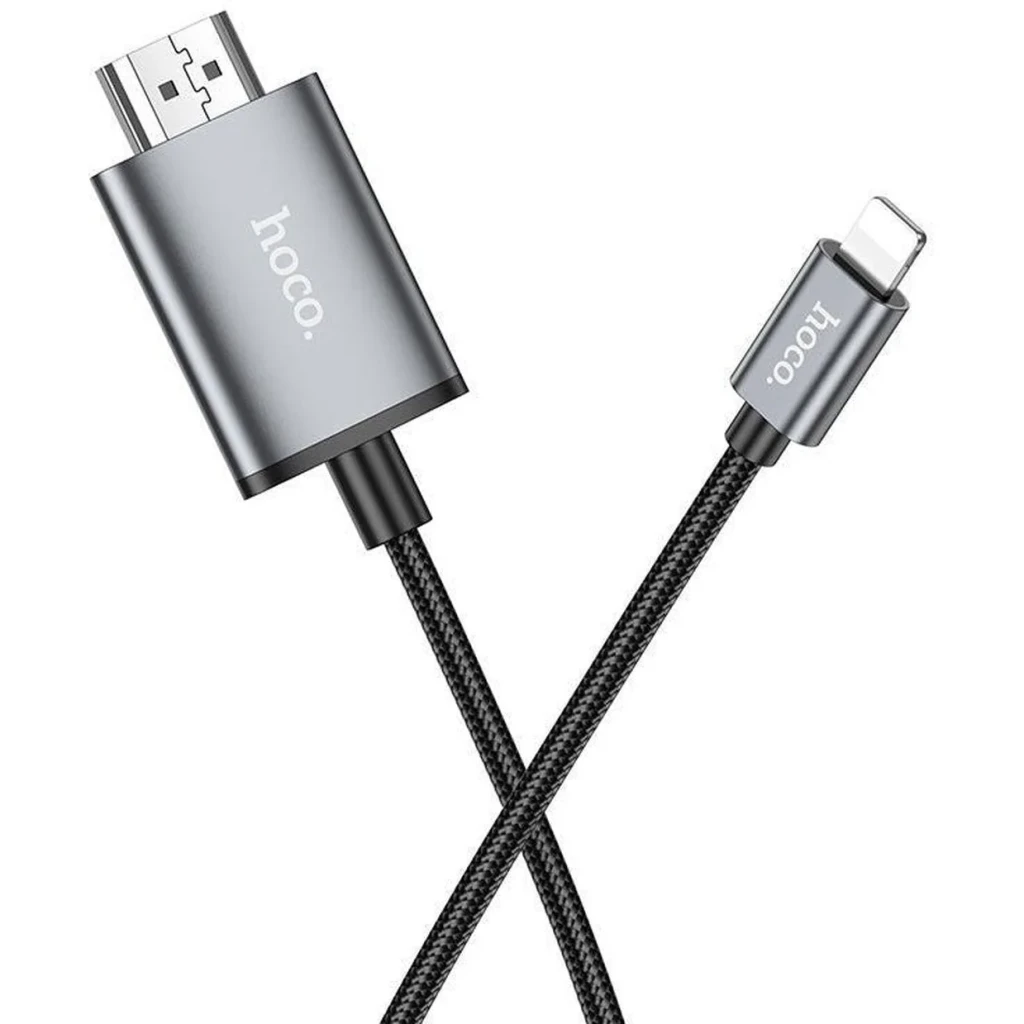 Кабель hoco ua27 hd с экранным меню, ip-подключение к hdtv, металлический серый. 2