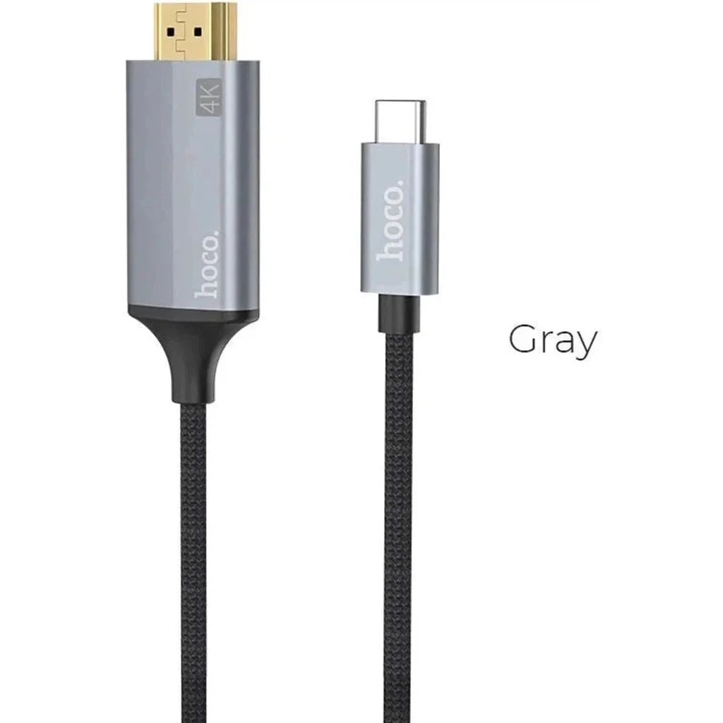Кабель hoco ua27 hd с экранным меню, ip-подключение к hdtv, металлический серый. 2