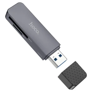 Кардридер hoco hb45 spirit 2-в-1 usb 3.0, металлический серый Thumbnail 3