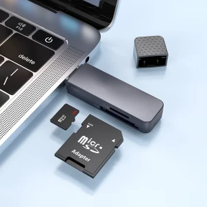 Кардридер hoco hb45 spirit 2-в-1 usb 3.0, металлический серый