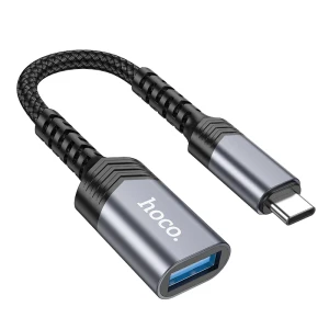 Конвертер hoco ua24 type-c «папа» — usb «мама» 3.0, металлический серый. Thumbnail 2