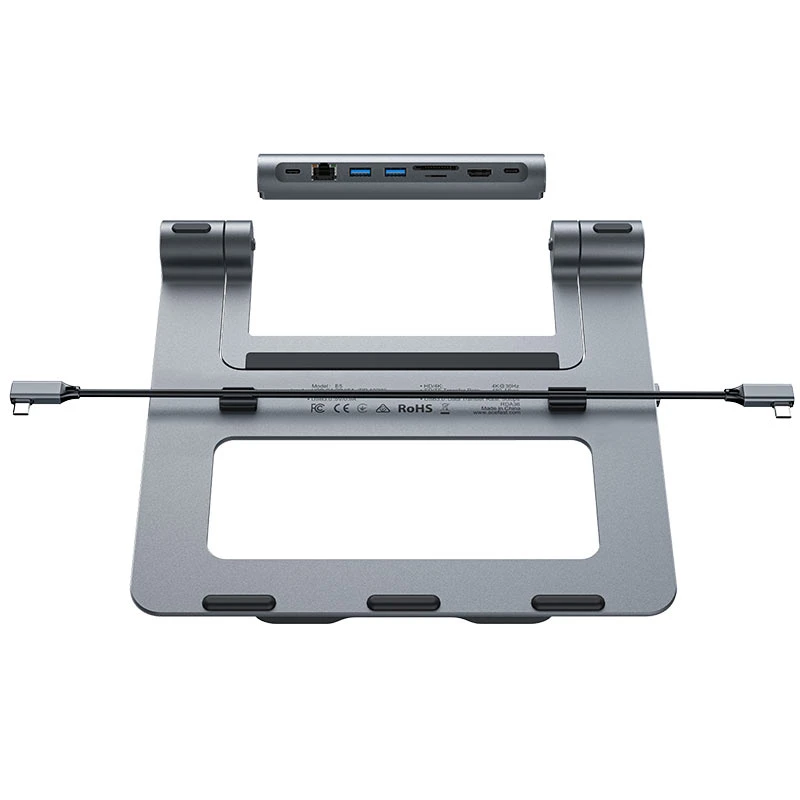 Acefast e5 plus suport multifuncțional usb-c hub pentru laptop, gri spațial 4