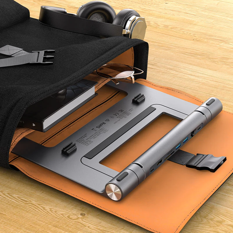 Acefast e5 plus suport multifuncțional usb-c hub pentru laptop, gri spațial 2