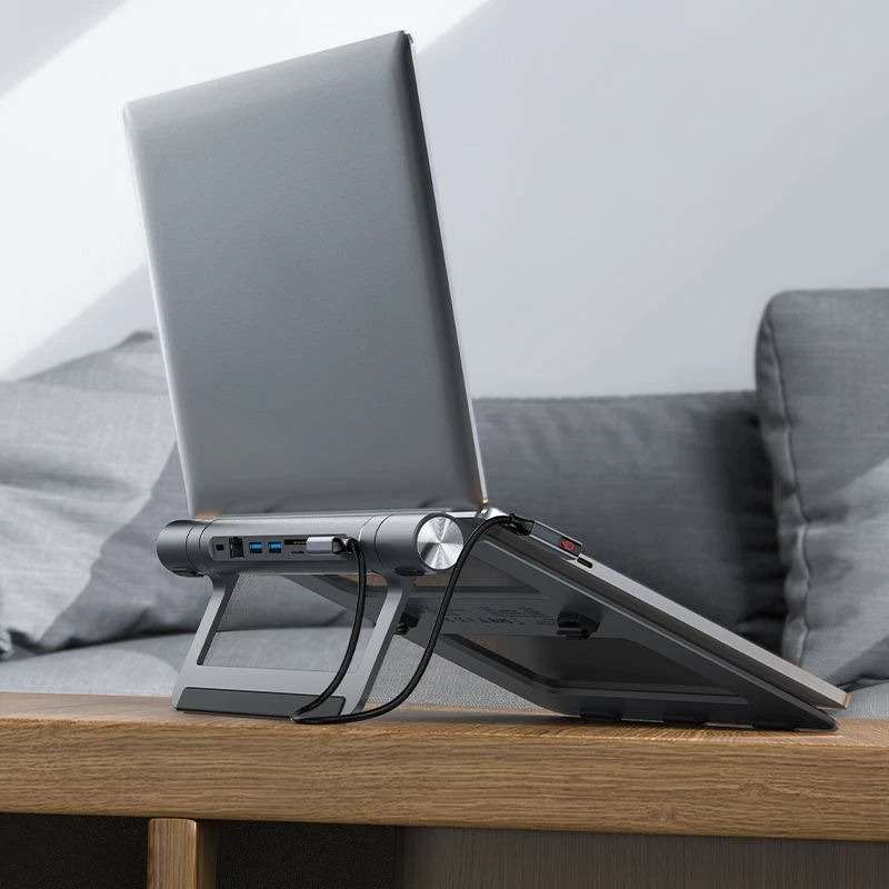 Acefast e5 plus suport multifuncțional usb-c hub pentru laptop, gri spațial 6