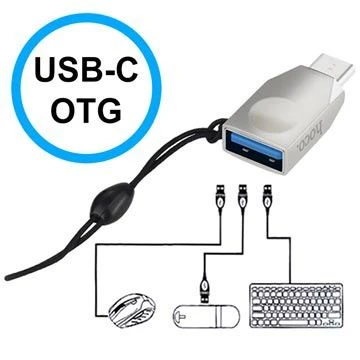 Adaptor otg hoco ua9 type-c, nichel perlat 2
