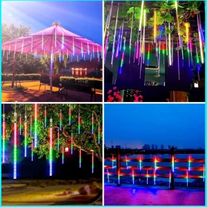 Lampă de exterior cu led-uri, tip ploaie de meteoriți, seria liudong, kakusiga ksc-1712, albă