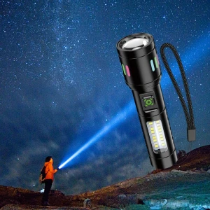 Lanternă telescopică multifuncțională cu zoom led de mare intensitate, seria kakusiga ksc-1578 mingyue, neagră