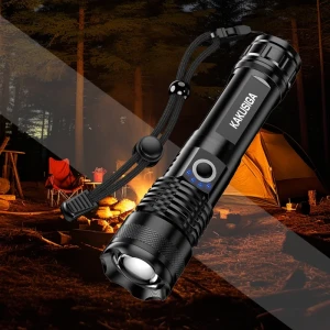 Lanternă telescopică cu zoom și led de înaltă luminozitate pentru exterior, seria kakusiga ksc-1558 guangyi, neagră
