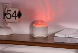 Lampă de proiector xo oz17 cu 16 culori, alimentată prin usb, design cu abajur dublu aurora + water ripple, albă (cu telecomandă), albă Thumbnail 2