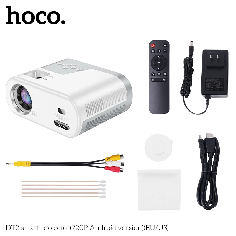 Proiector inteligent hoco dt2 (versiunea android 720p) (ue) gri alb 3