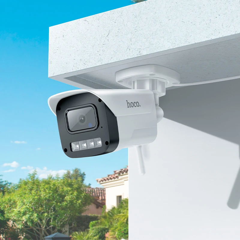 Cameră hd de exterior hoco d4, tip pistol (ue), albă 2