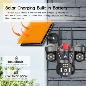 Cameră solară de exterior zc vision zc-yt17r-4g eu v380 pro 4g