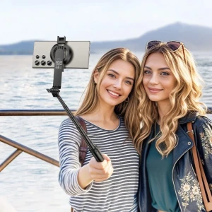 Магнитный держатель для телеведущих hoco k25 sherkhan из алюминиевого сплава, черный.