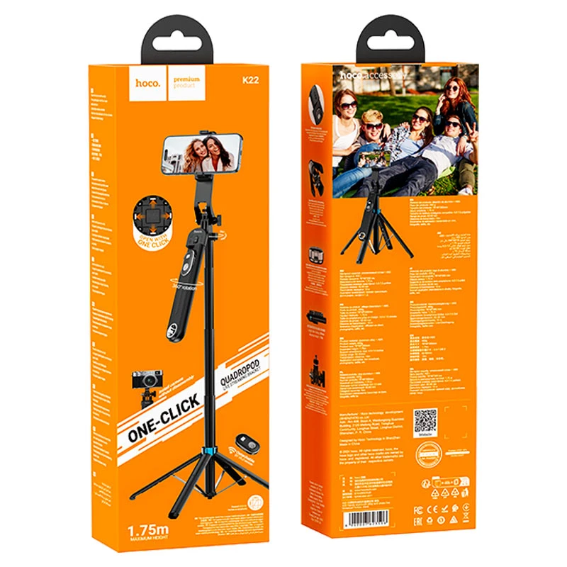 Подставка для прямых трансляций hoco k22 handy из алюминиевого сплава с защитой от дрожания, черная. 4