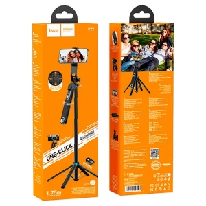 Подставка для прямых трансляций hoco k22 handy из алюминиевого сплава с защитой от дрожания, черная. Thumbnail 4
