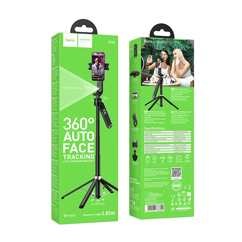 Suport inteligent hoco k32 soporte pentru transmisie live, negru 2