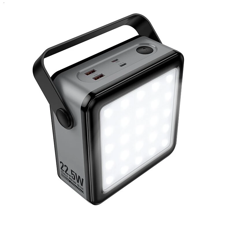 Внешний аккумулятор hoco j161 power 22.5w+pd20w с подсветкой (80000 мач), чёрный и серый. 2