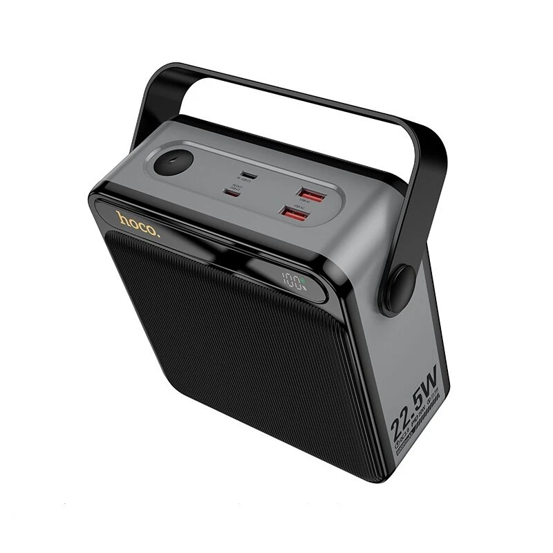 Внешний аккумулятор hoco j161 power 22.5w+pd20w с подсветкой (80000 мач), чёрный и серый. 2