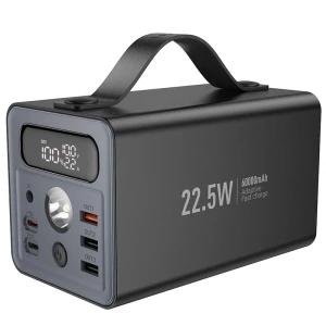 Многофункциональный внешний аккумулятор hoco j138 distant 22.5w+pd20w+dc12v (60000 мач), черный.