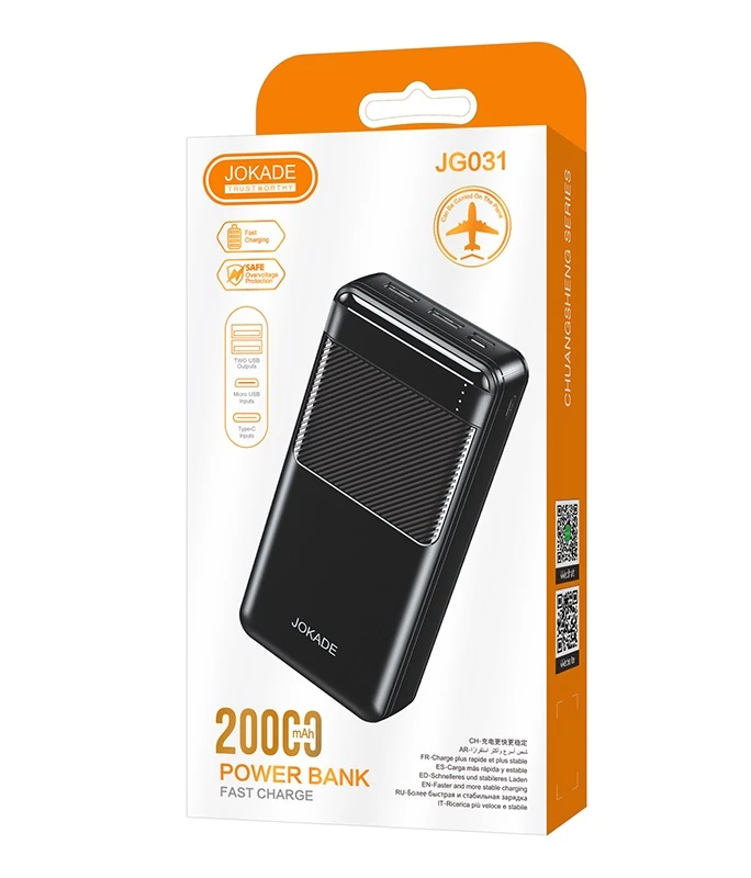 Acumulator extern jokade jg031 seria chuangsheng - 20000mah, negru 2