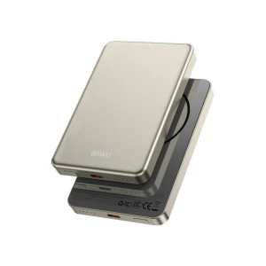 Acumulator extern magnetic ultra subțire wiwu p15 5000mah titan auriu