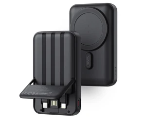 Încărcare wireless magnetică xo pr288 15w + încărcare rapidă pd20w, baterie mobilă cu cabluri thtee + suport 10000mah, negru Thumbnail 2