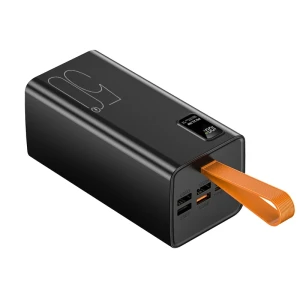Xo pr286 pd20w+qc22.5w три входа и шесть выходов. в комплекте четыре кабеля + быстрая зарядка lightning. мобильный источник питания 50000 мач. черный.