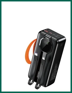 Acumulator extern mobil jokade jg034 seria mingshang 22.5w+pd20w complet compatibil cu fir (30000mah) negru