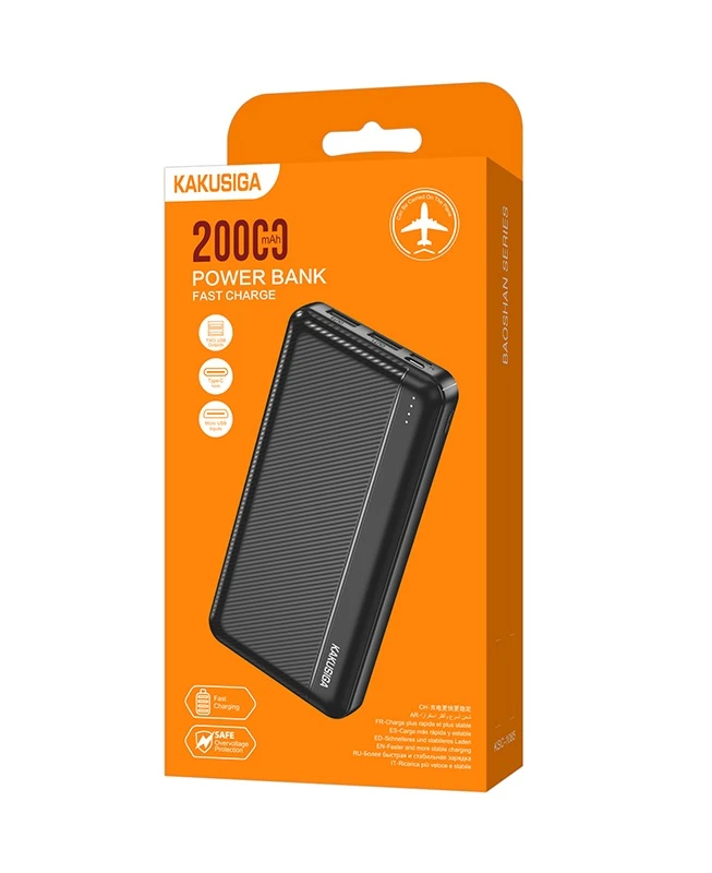 Acumulator extern kakusiga ksc-1085 seria baoshan (20000mah) negru 2