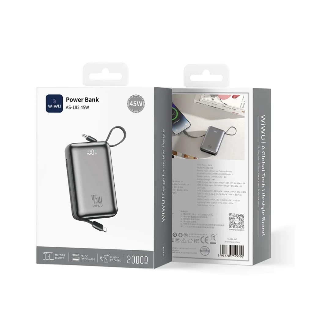 Acumulator extern wiwu galaxy pro max as-182 20000mah negru 2