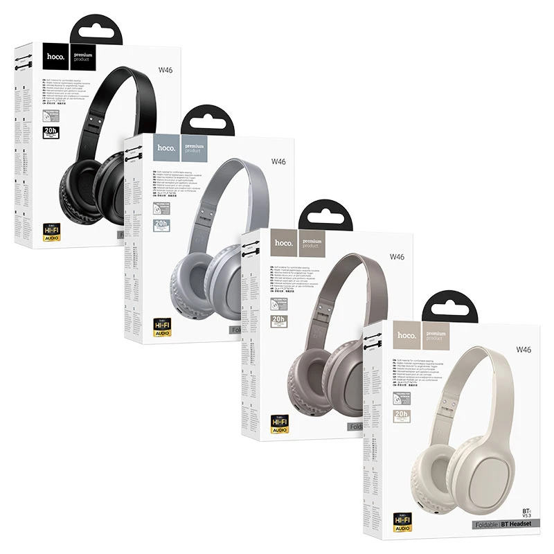 Căști bluetooth hoco w46 charm negre 3