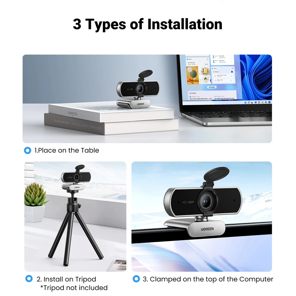 Ugreen usb webcam 1080p@30fps, automatic focus | cm678 4