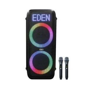 Портативная колонка eden party speaker ed-851 120w с 2 микрофонами 2.4ghz, водонепроницаемая (ipx4), черная
