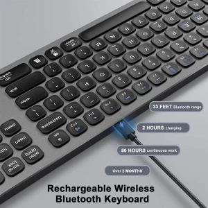 Беспроводная английская клавиатура wiwu mkb-03 с bluetooth, цвет «космический серый».