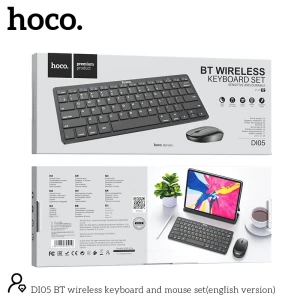 Set tastatură și mouse wireless hoco di05 bt (versiunea rusă) alb Thumbnail 3