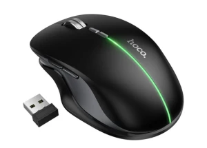 Беспроводная мышь hoco gm40 dixon rgb с двойным режимом работы (перезаряжаемая версия), цвет «темный ночной черный».