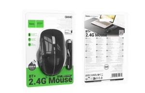 Беспроводная мышь hoco gm40 dixon rgb с двойным режимом работы (перезаряжаемая версия), цвет «темный ночной черный». Thumbnail 3