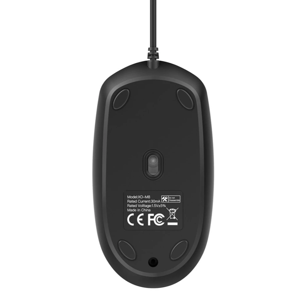 Mouse cu fir xo m8 yunxiao, negru 3