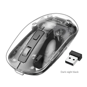 Hoco gm29 mouse wireless silențios cu mod dual misterios, negru închis la culoare, pentru noapte