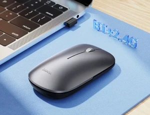 Mouse wireless hoco gm43 adelanto cu mod dual (versiune reîncărcabilă) gri spațial
