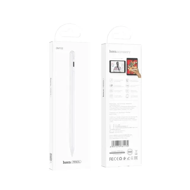 Активный сенсорный емкостный стилус hoco gm102 smooth серии для ipad, белый. 3