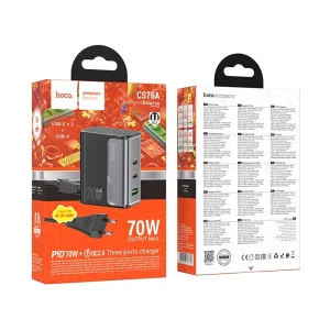 Încărcător hoco cs76a star speed ​​pd70w (2c1a) (ue) negru închis Thumbnail 3