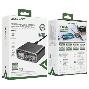 Настольный зарядный адаптер acefast z4 pd218w gan (3*usb-c+usb-a), цвет «космический серый» (ес) Thumbnail 4