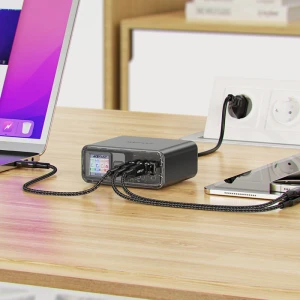 Настольный зарядный адаптер acefast z4 pd218w gan (3*usb-c+usb-a), цвет «космический серый» (ес) Thumbnail 2