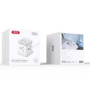 Xo wl20 (ue) 20w încărcare rapidă cu mufă pătrată, 4 mufe ca + usb-a + 1 usb-c, alb + gri Thumbnail 4