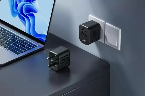 Încărcător universal de călătorie xo wl13 20w 2usb+1usb-c negru 2