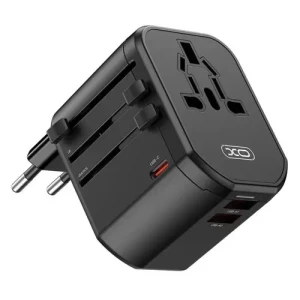 Încărcător universal de călătorie xo wl13 20w 2usb+1usb-c negru