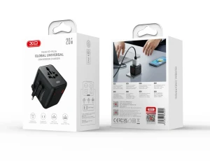 Încărcător universal de călătorie xo wl36 20w 2usb-c+1usb-a negru Thumbnail 3